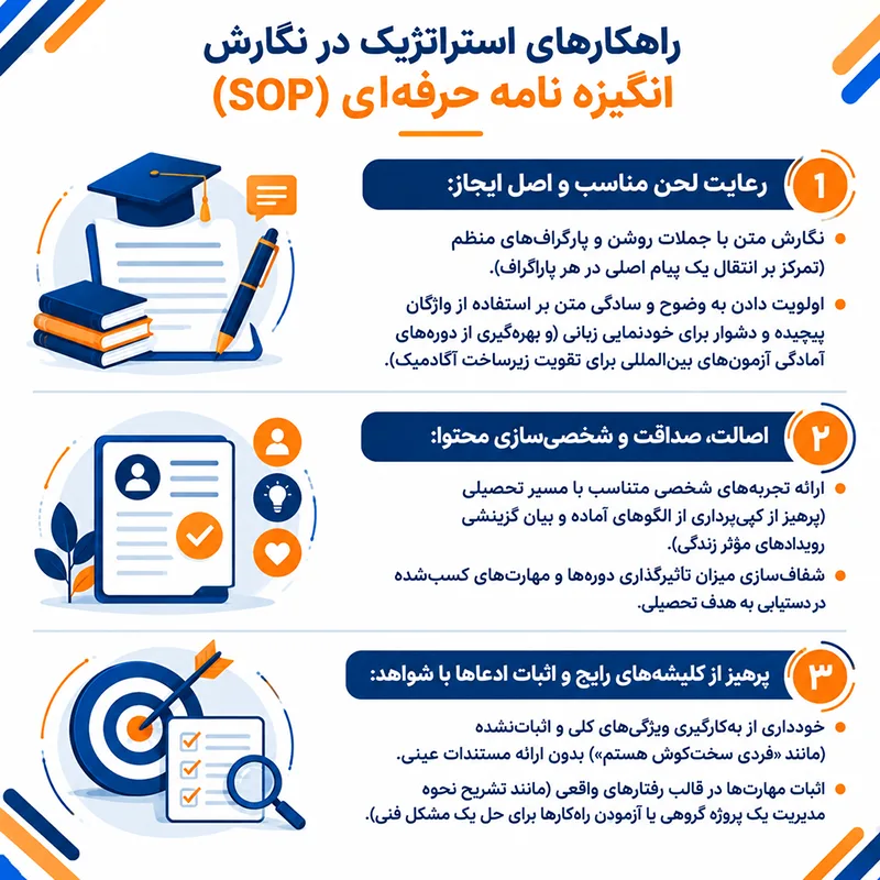 راهنمای جامع نگارش انگیزه نامه تحصیلی و SOP 3 راهکارهای استراتژیک در نگارش انگیزه نامه حرفهای