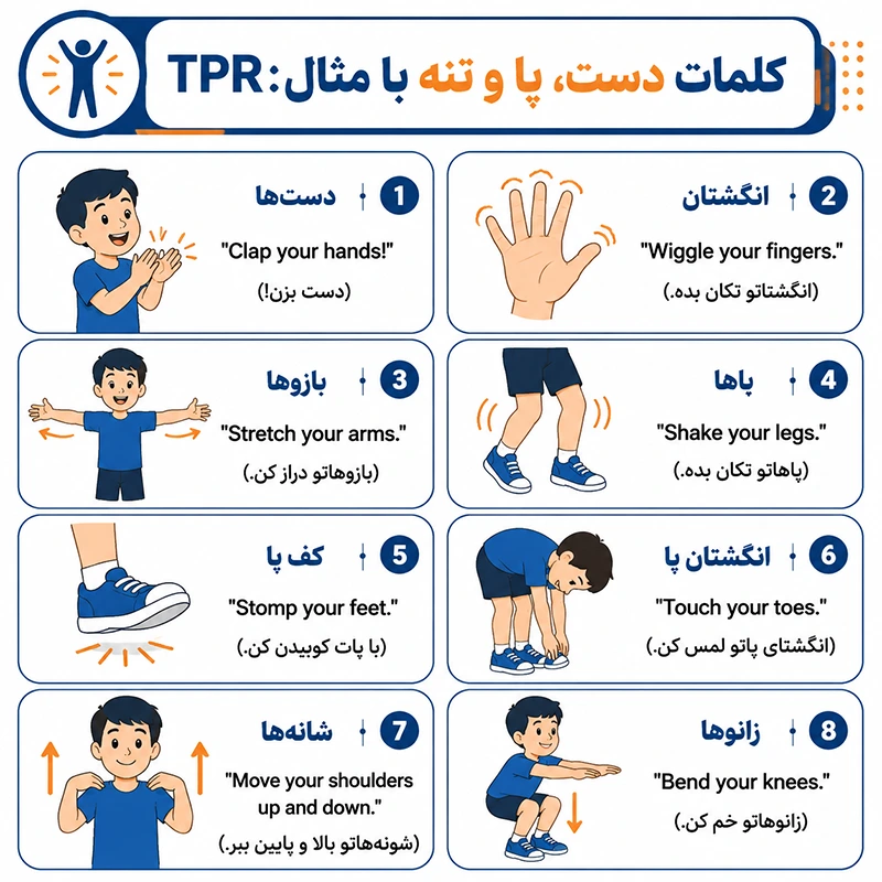 کلمات دست و پا و تنه