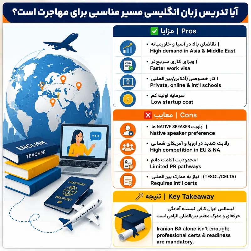 راهنمای جامع مهاجرت با رشته آموزش زبان انگلیسی (بازار کار و بهترین کشورها) 1 تدریس انگلیسی مسیر مناسبی برای مهاجرت است؟